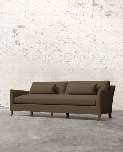 Alfie 97" Bench Sofa with Brass Casters