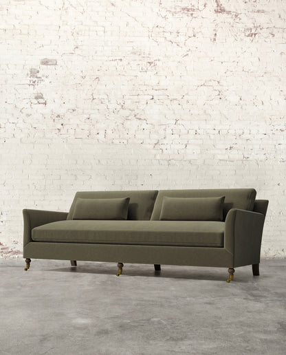 Alfie 97" Bench Sofa with Brass Casters