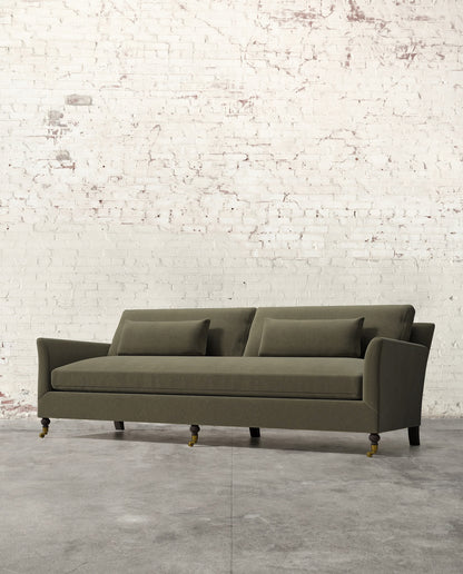 Alfie 97" Bench Sofa with Brass Casters