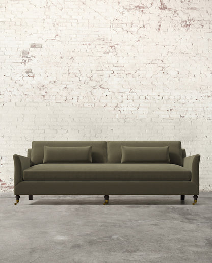 Alfie 97" Bench Sofa with Brass Casters