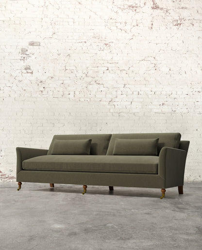 Alfie 97" Bench Sofa with Brass Casters