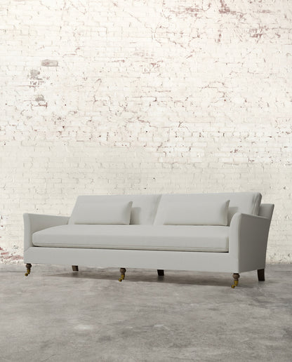 Alfie 97" Bench Sofa with Brass Casters