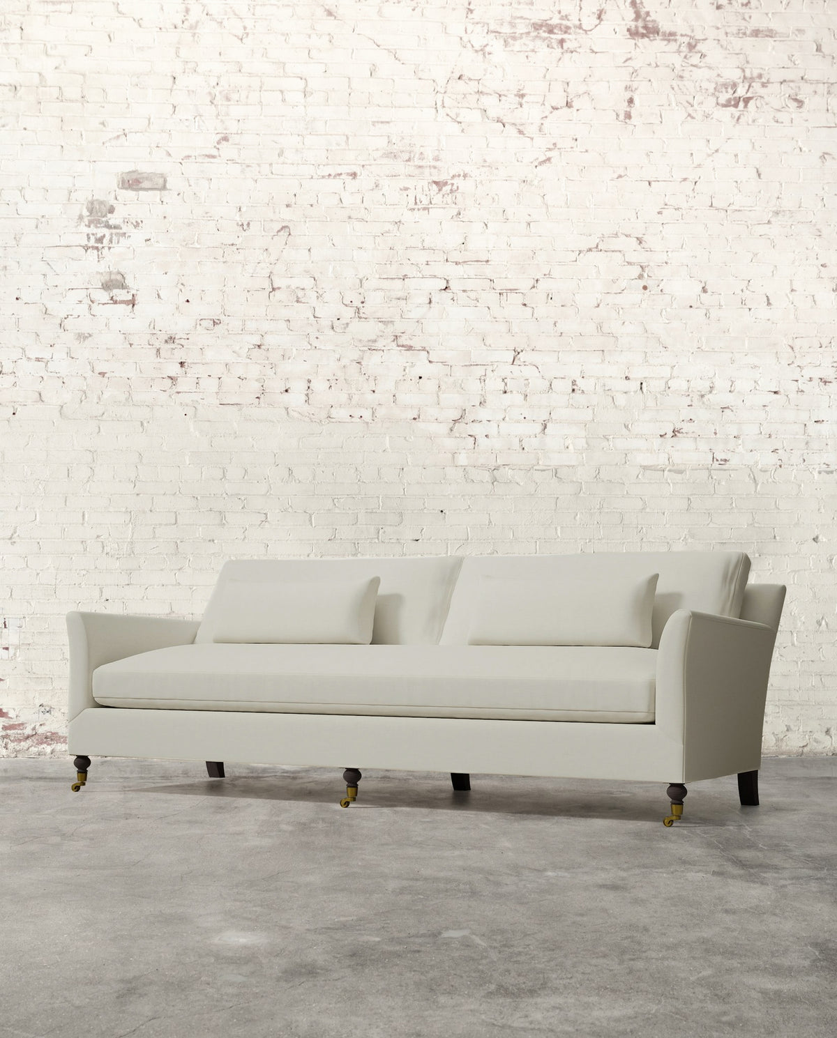 Alfie 97" Bench Sofa with Brass Casters