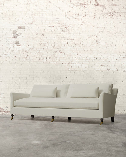 Alfie 97" Bench Sofa with Brass Casters
