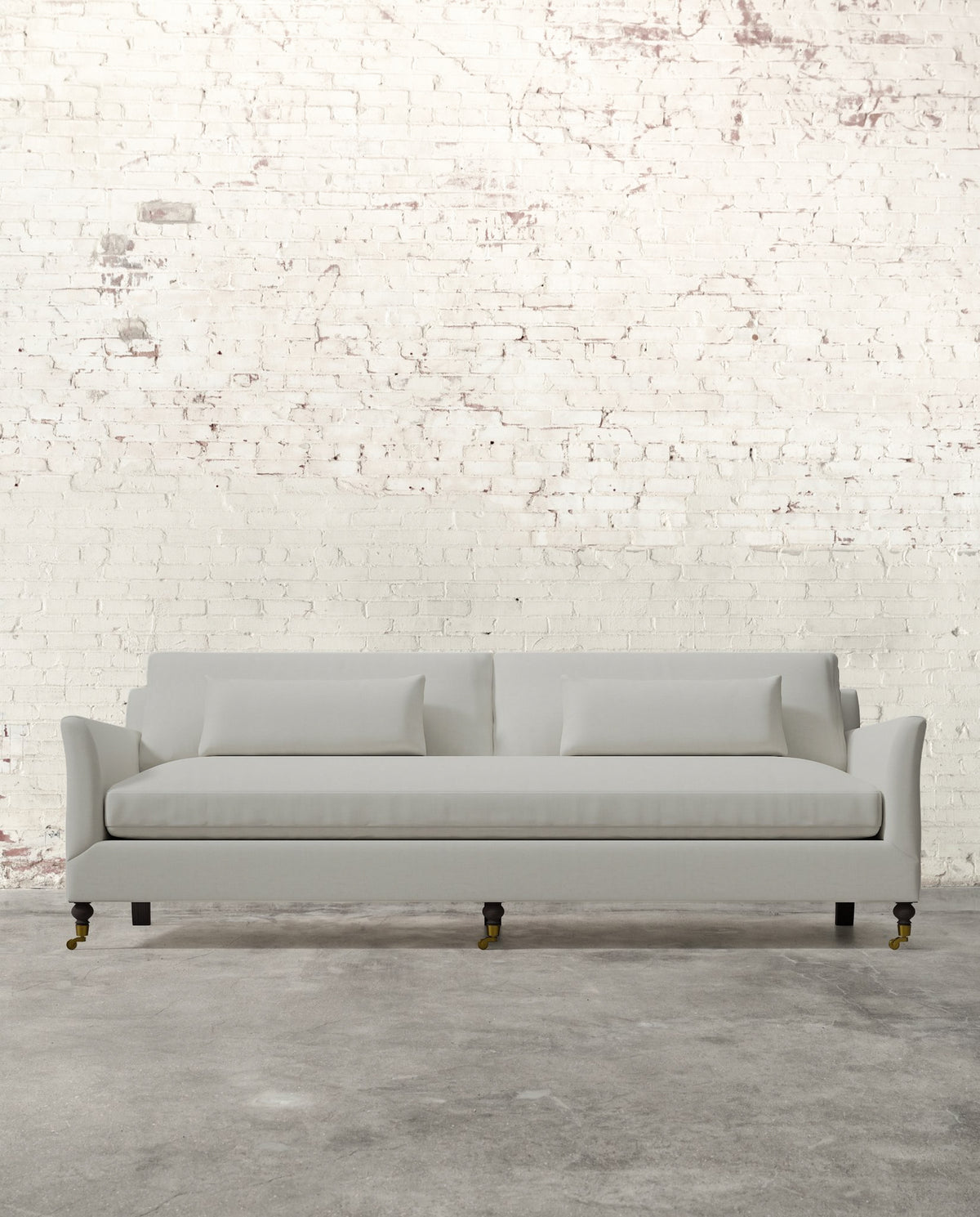 Alfie 97" Bench Sofa with Brass Casters