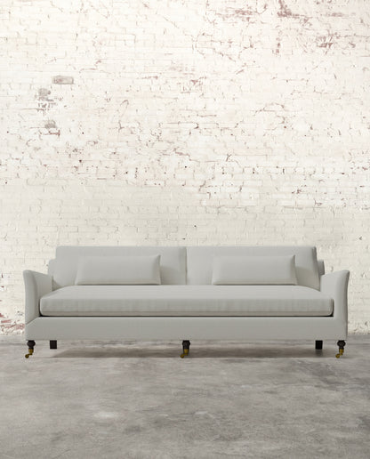 Alfie 97" Bench Sofa with Brass Casters