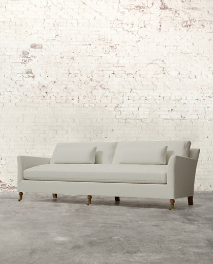 Alfie 97" Bench Sofa with Brass Casters