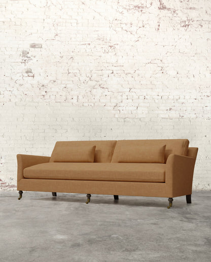 Alfie 97" Bench Sofa with Brass Casters