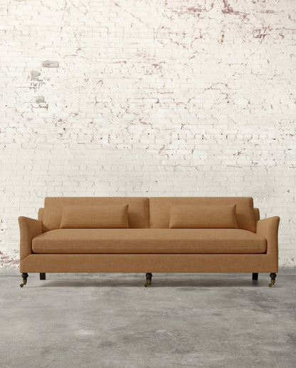 Alfie 97" Bench Sofa with Brass Casters