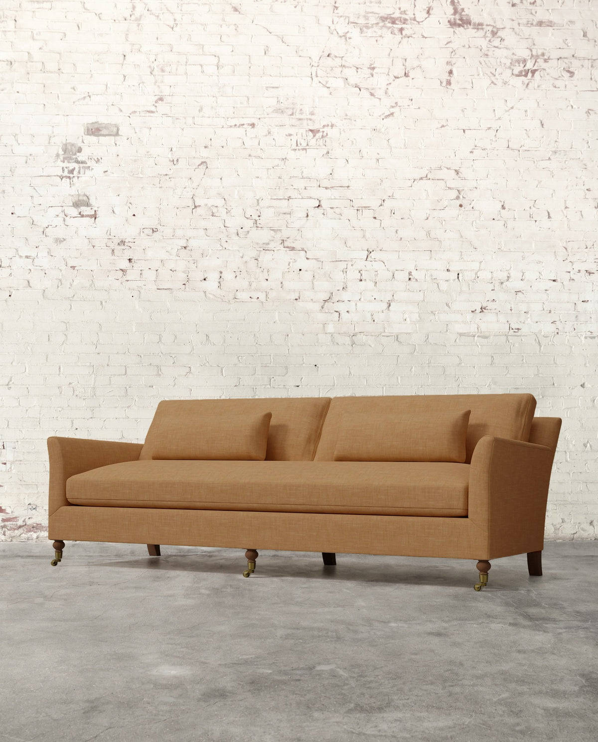Alfie 97" Bench Sofa with Brass Casters