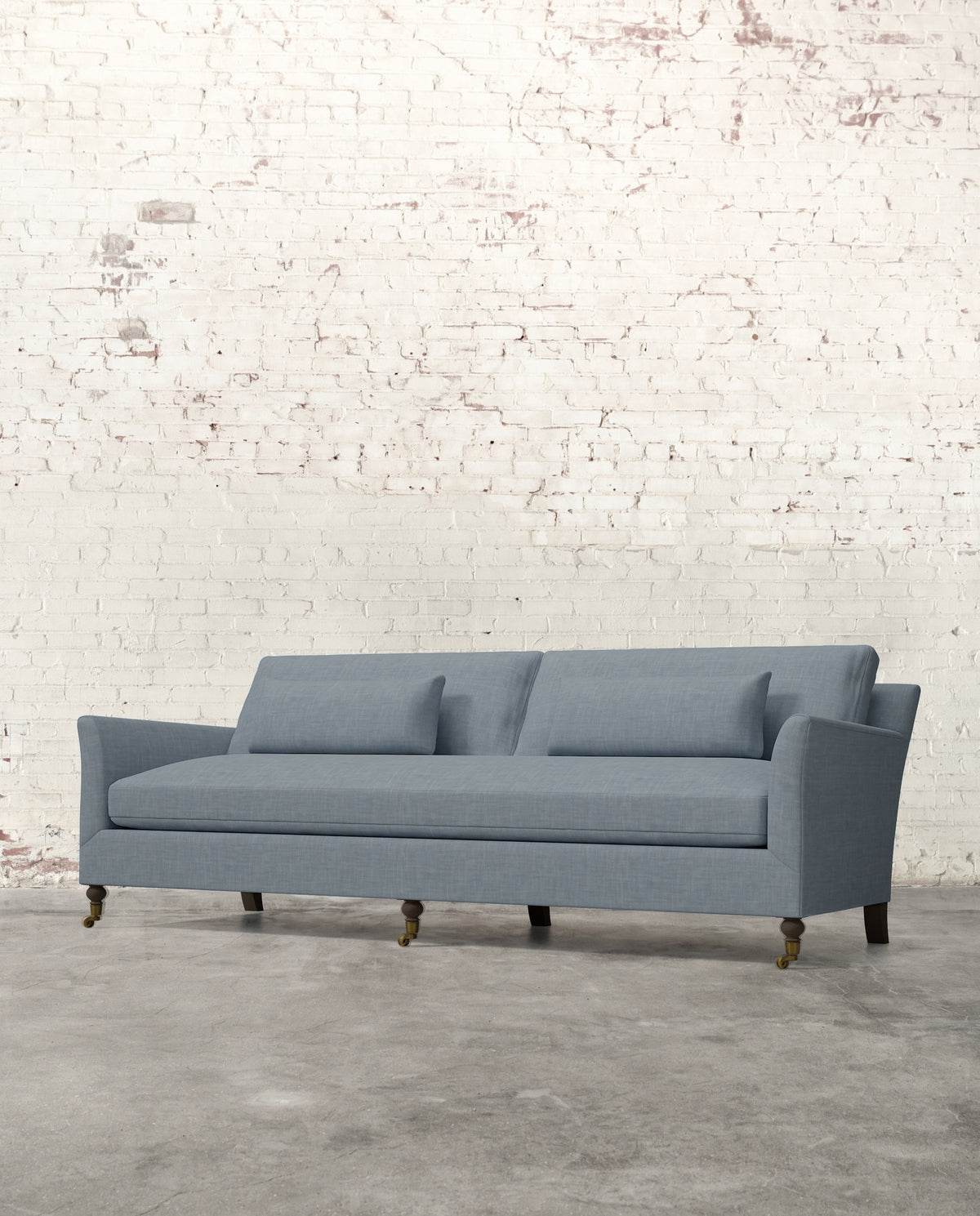 Alfie 97" Bench Sofa with Brass Casters