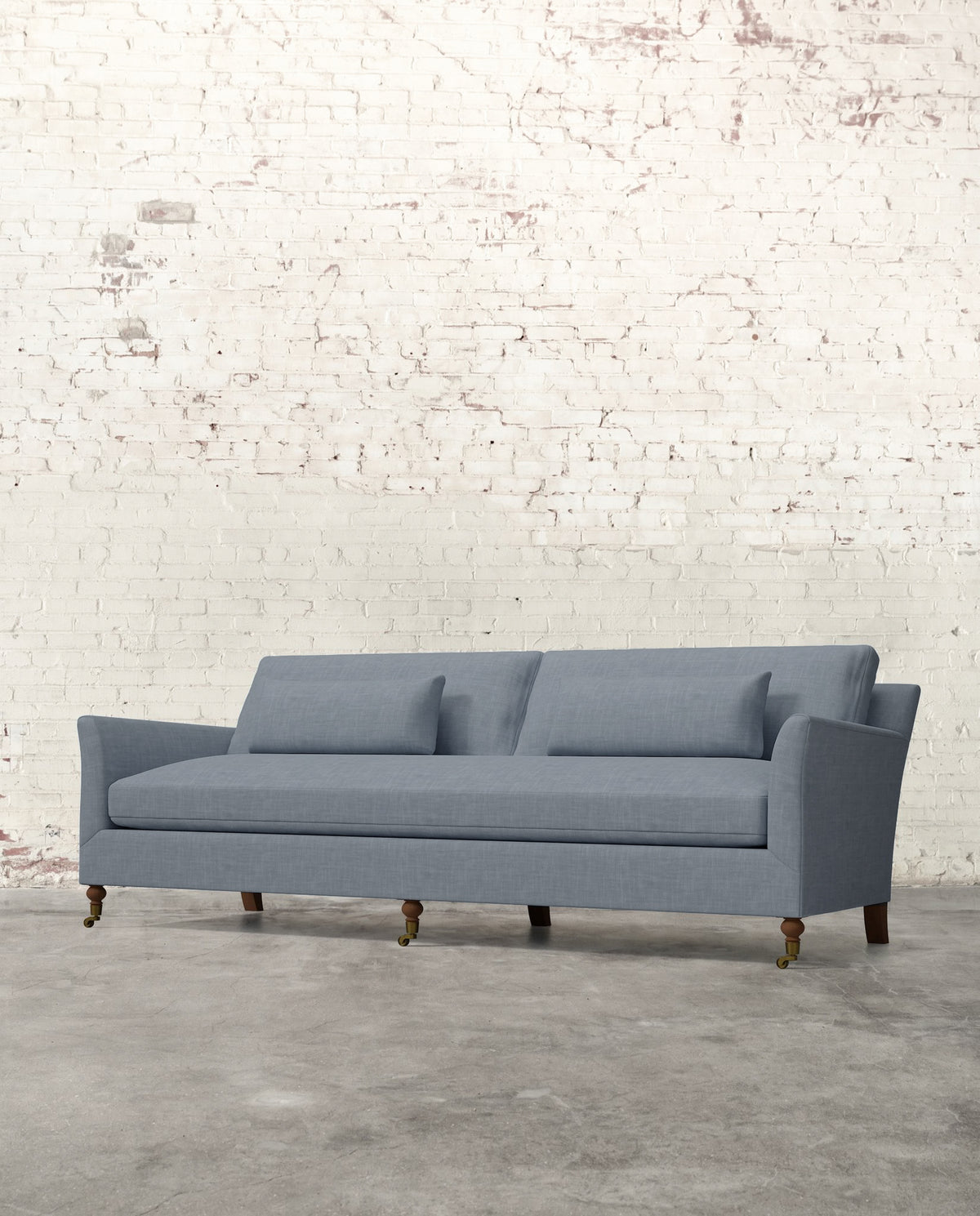 Alfie 97" Bench Sofa with Brass Casters