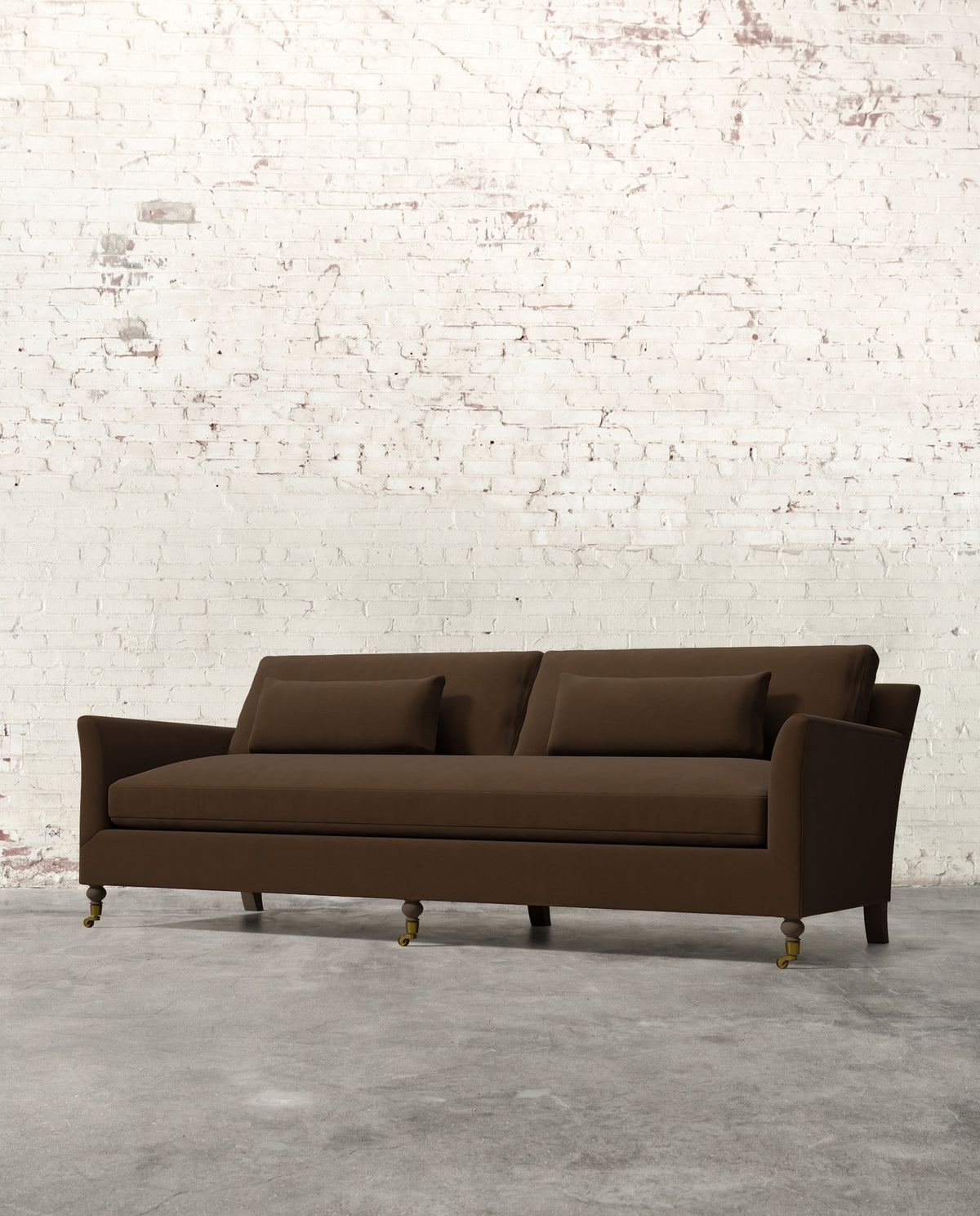 Alfie 97" Bench Sofa with Brass Casters