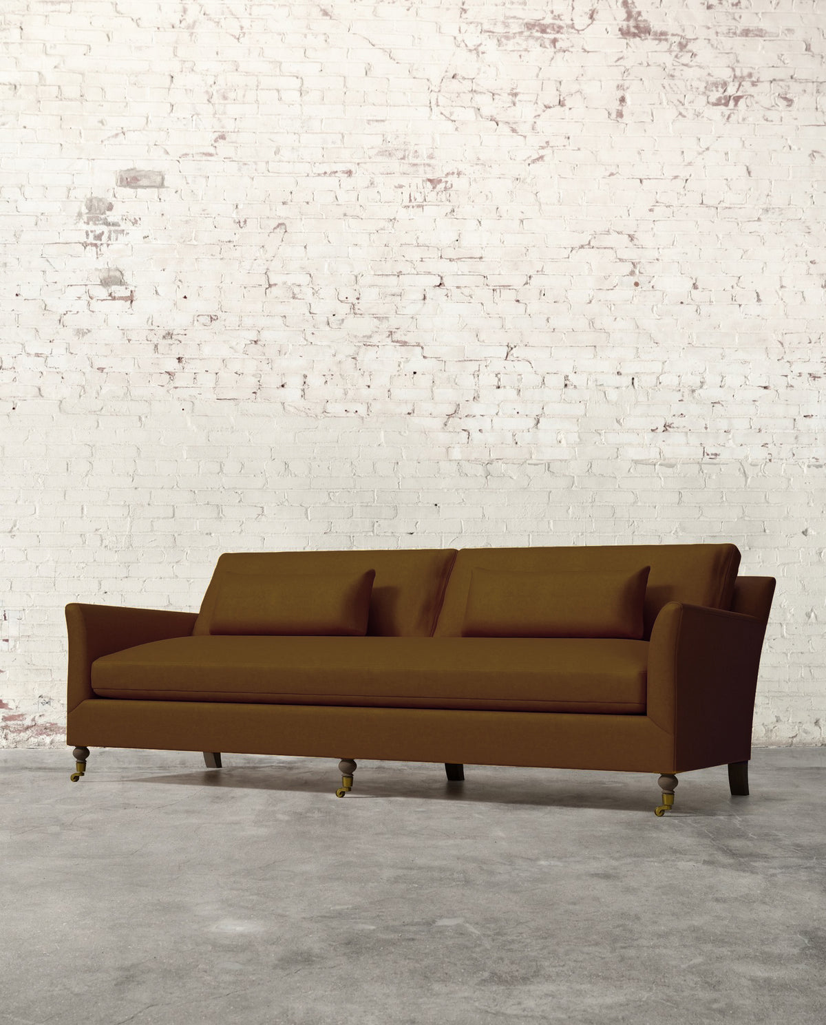 Alfie 97" Bench Sofa with Brass Casters