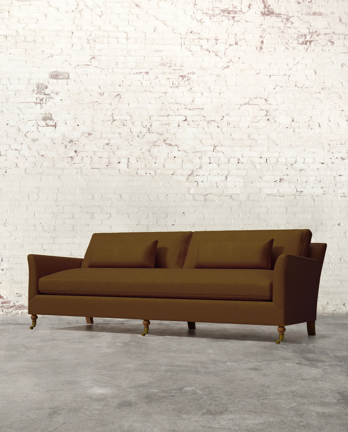 Alfie 97" Bench Sofa with Brass Casters