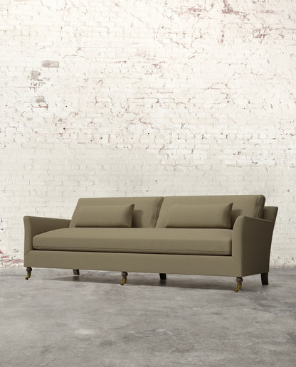 Alfie 97" Bench Sofa with Brass Casters