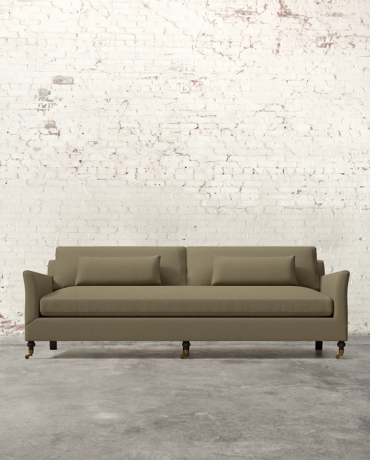 Alfie 97" Bench Sofa with Brass Casters