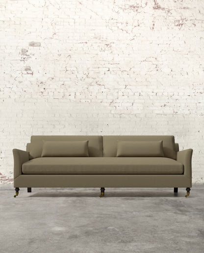 Alfie 97" Bench Sofa with Brass Casters