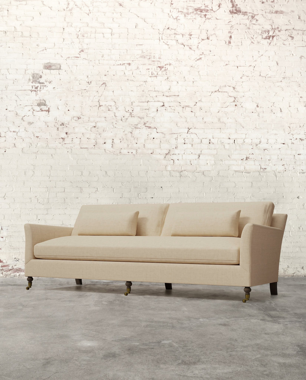 Alfie 97" Bench Sofa with Brass Casters