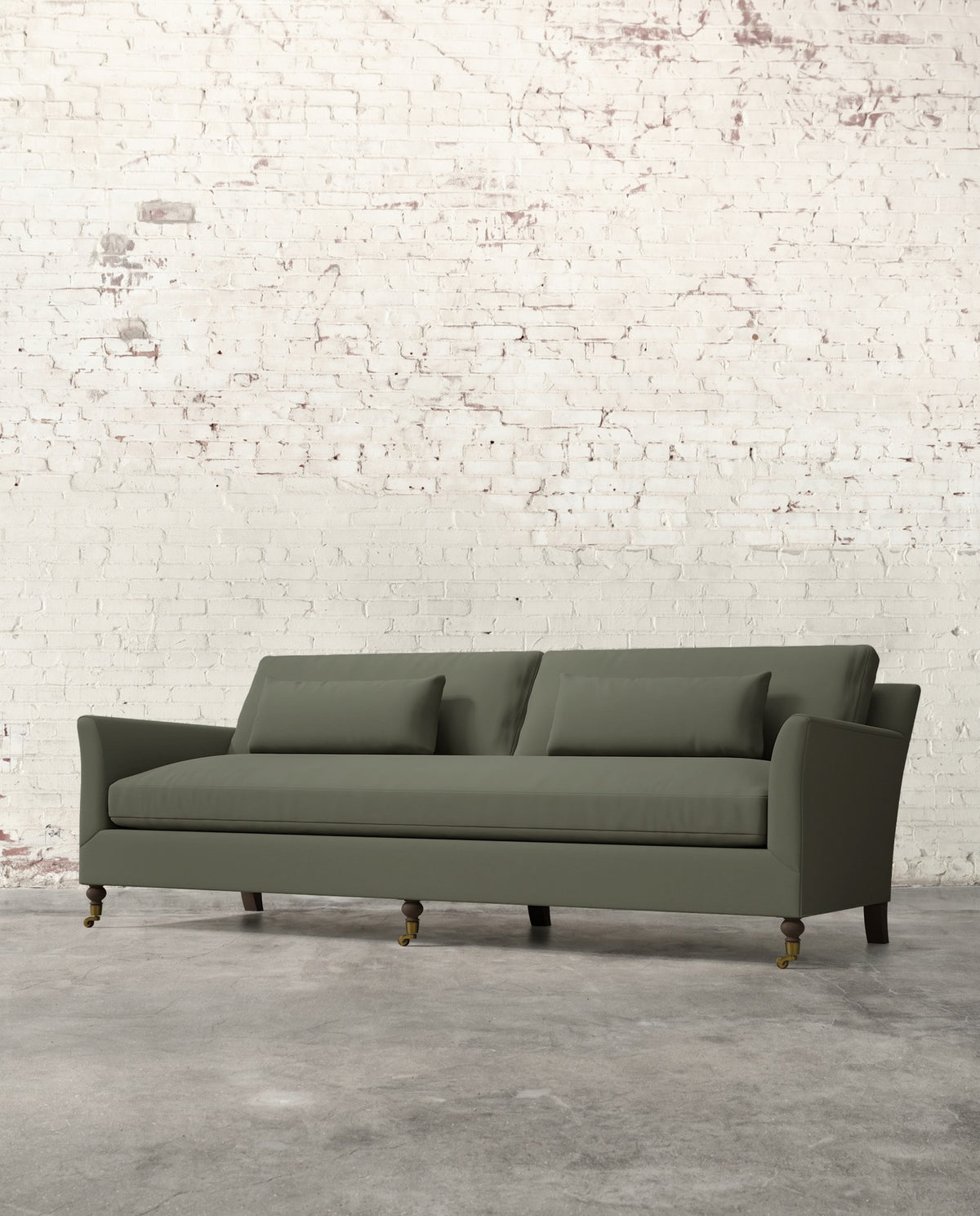 Alfie 97" Bench Sofa with Brass Casters