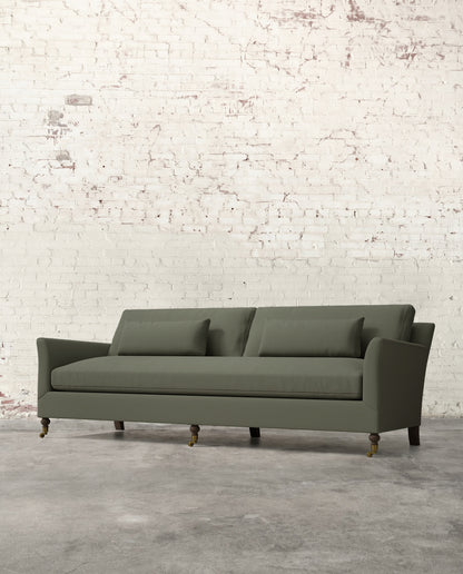 Alfie 97" Bench Sofa with Brass Casters