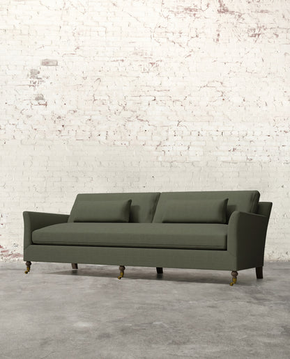 Alfie 97" Bench Sofa with Brass Casters