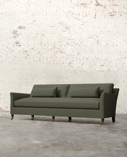 Alfie 97" Bench Sofa with Brass Casters