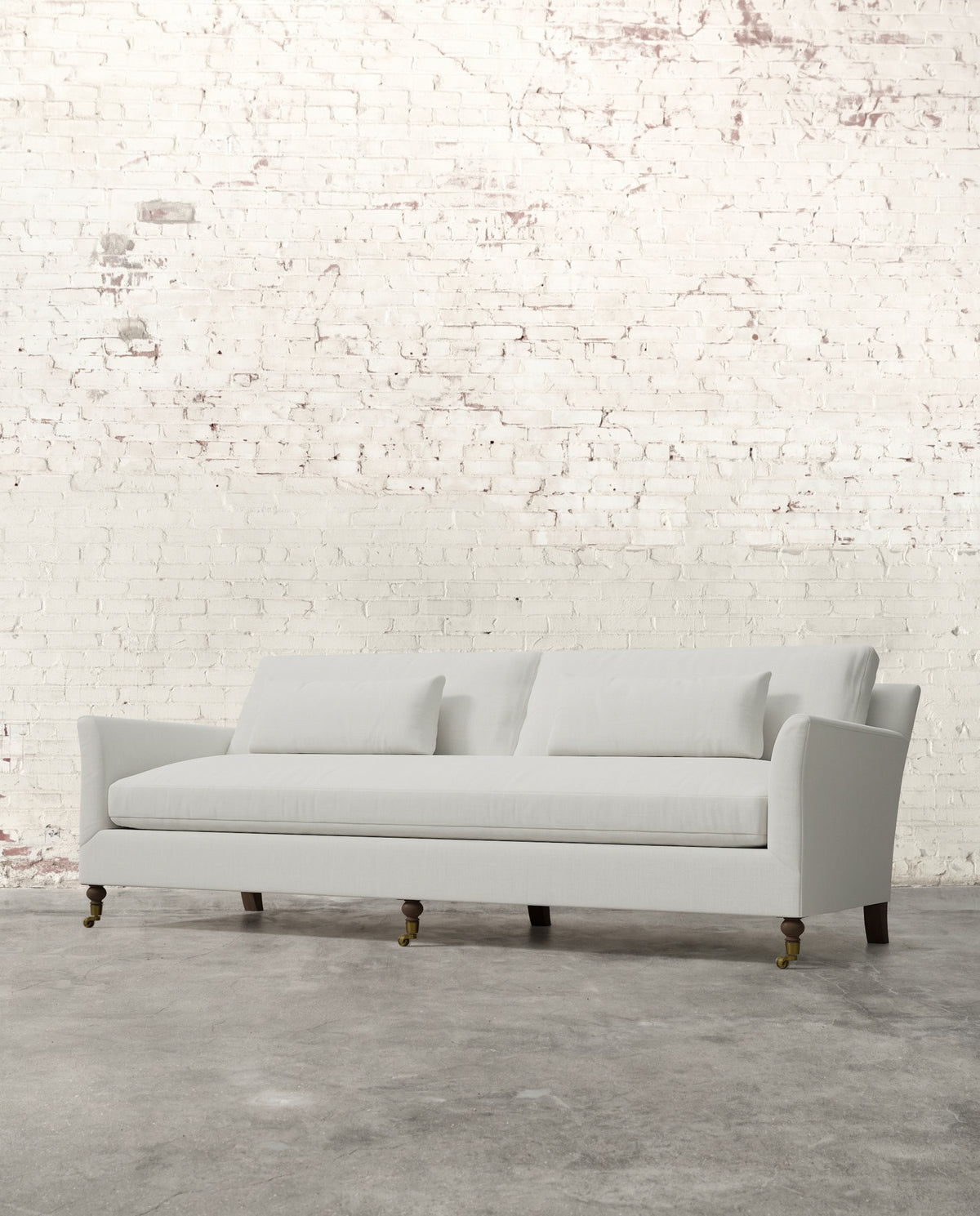 Alfie 97" Bench Sofa with Brass Casters