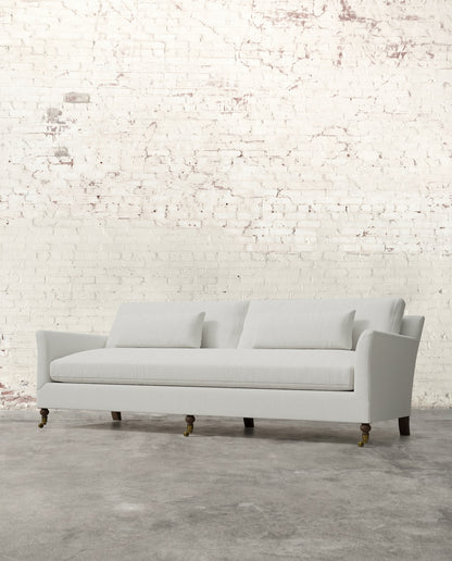 Alfie 97" Bench Sofa with Brass Casters