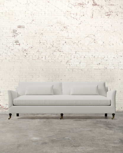 Alfie 97" Bench Sofa with Brass Casters