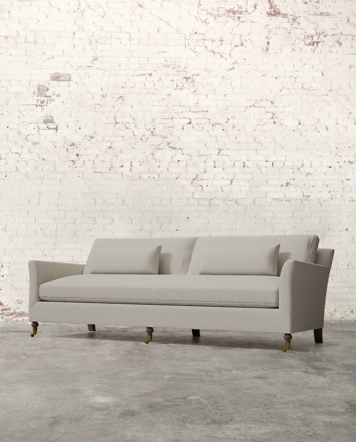 Alfie 97" Bench Sofa with Brass Casters