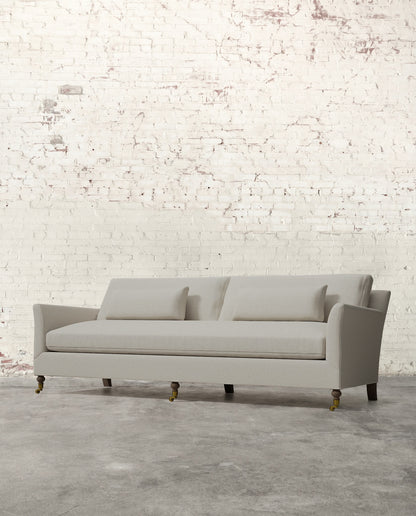 Alfie 97" Bench Sofa with Brass Casters