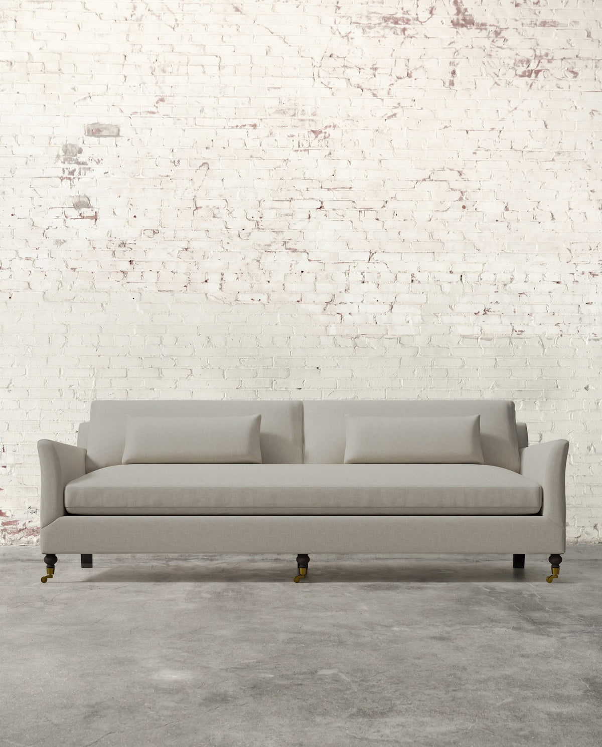 Alfie 97" Bench Sofa with Brass Casters