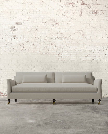 Alfie 97" Bench Sofa with Brass Casters