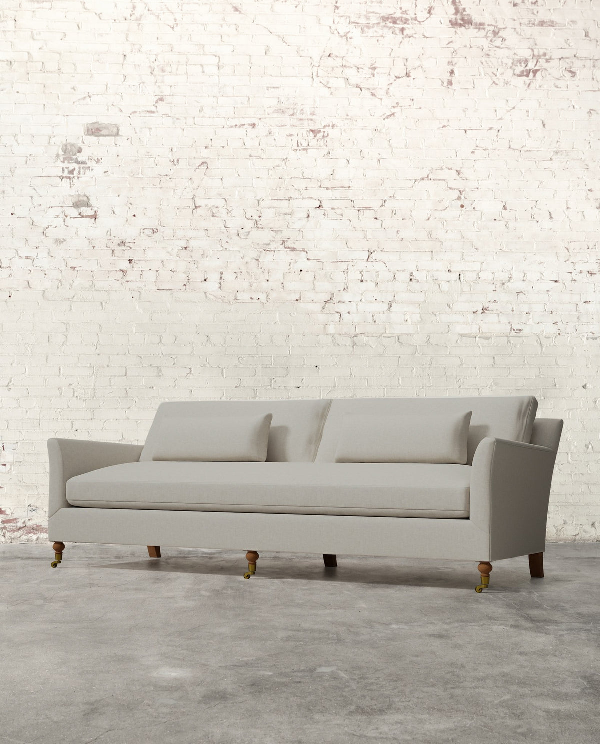 Alfie 97" Bench Sofa with Brass Casters