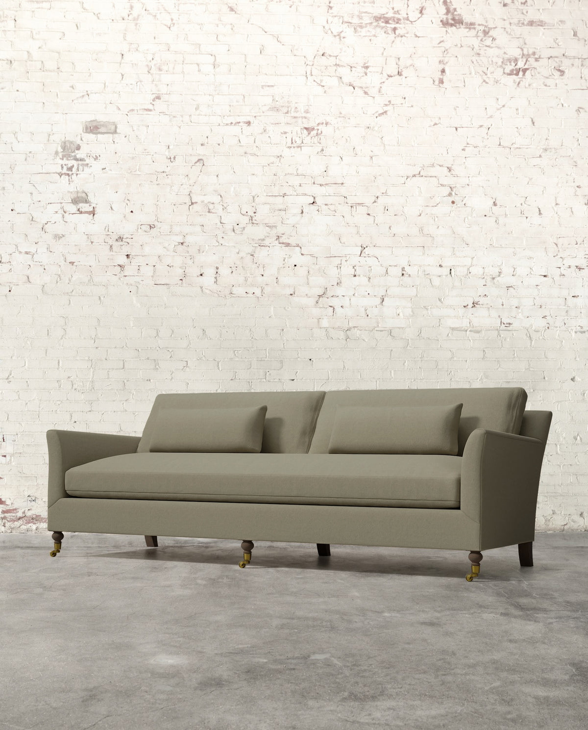 Alfie 97" Bench Sofa with Brass Casters