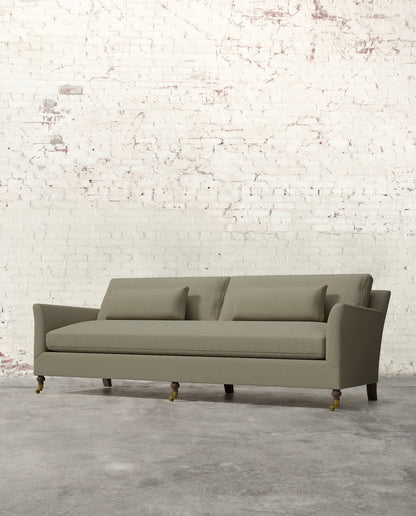 Alfie 97" Bench Sofa with Brass Casters
