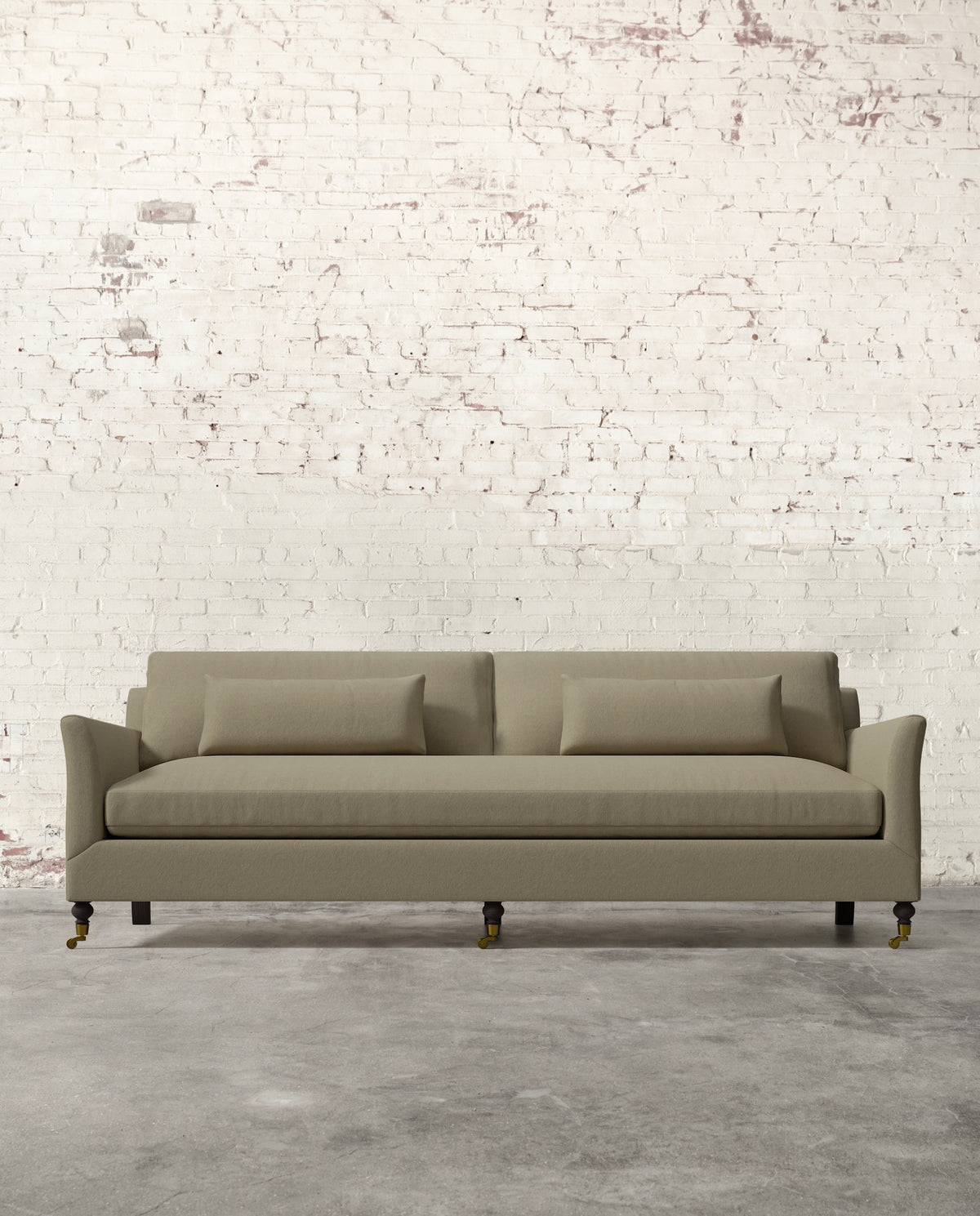Alfie 97" Bench Sofa with Brass Casters