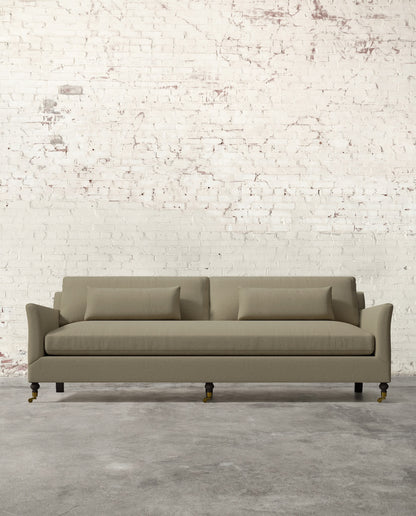 Alfie 97" Bench Sofa with Brass Casters
