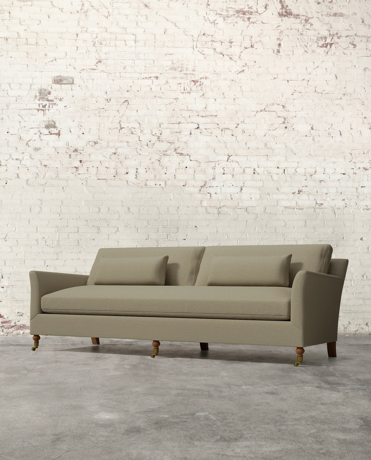 Alfie 97" Bench Sofa with Brass Casters