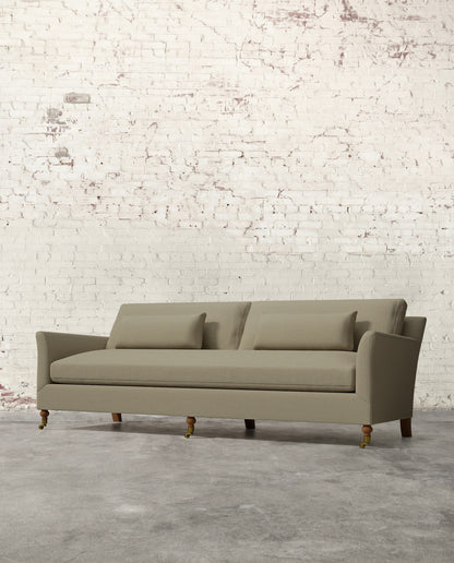 Alfie 97" Bench Sofa with Brass Casters