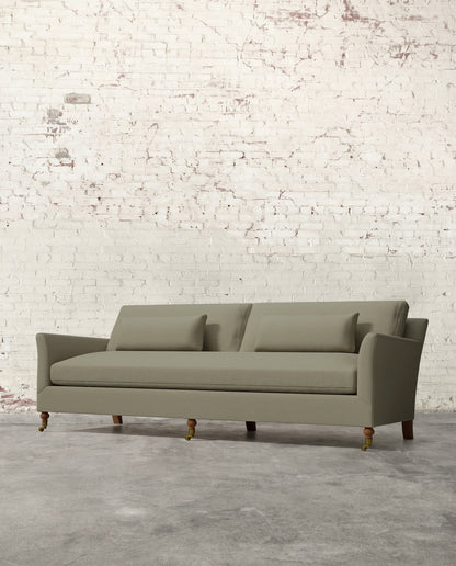 Alfie 97" Bench Sofa with Brass Casters