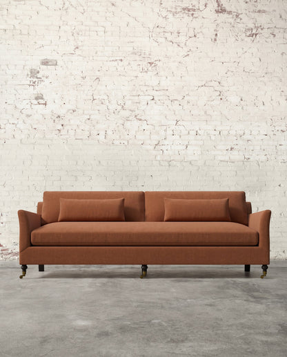 Alfie 97" Bench Sofa with Brass Casters
