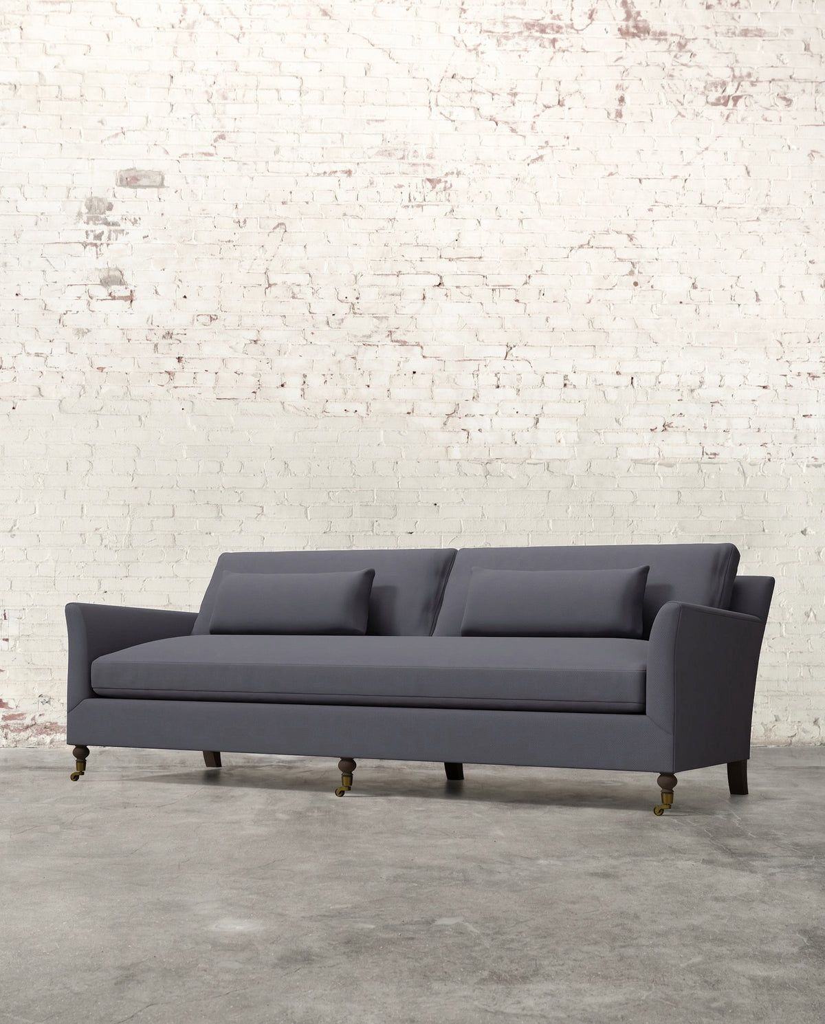 Alfie 97" Bench Sofa with Brass Casters