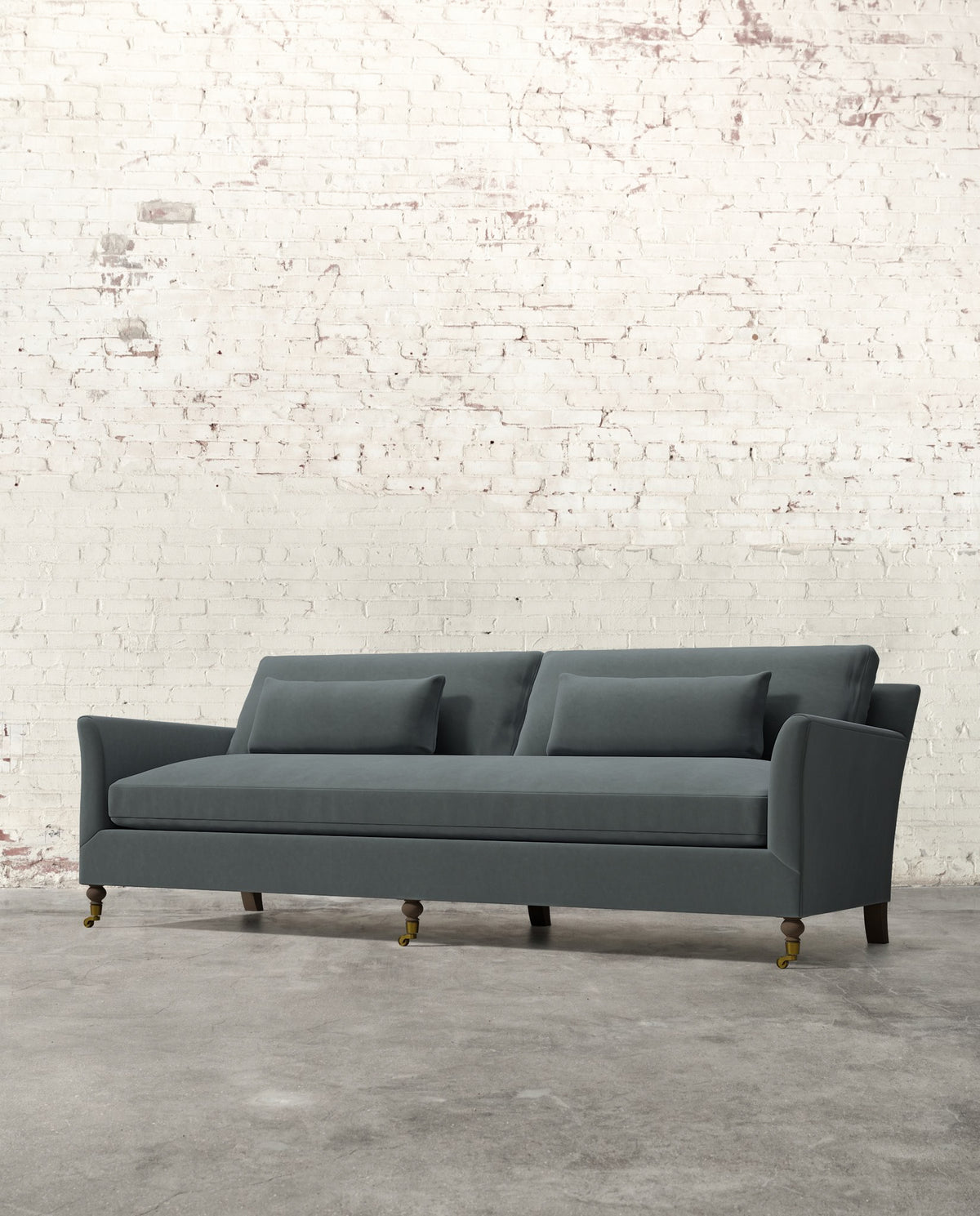 Alfie 97" Bench Sofa with Brass Casters
