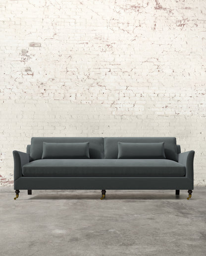 Alfie 97" Bench Sofa with Brass Casters