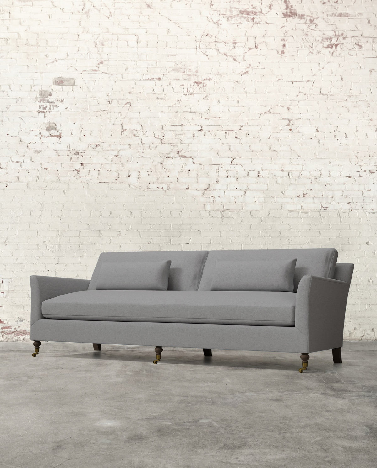 Alfie 97" Bench Sofa with Brass Casters