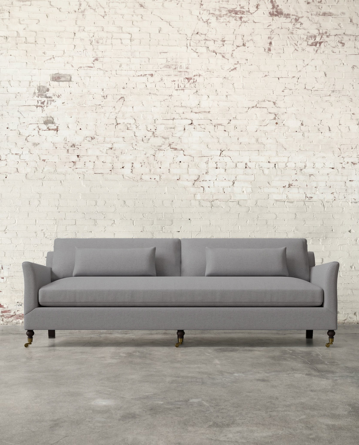 Alfie 97" Bench Sofa with Brass Casters