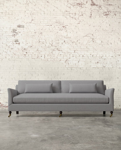 Alfie 97" Bench Sofa with Brass Casters