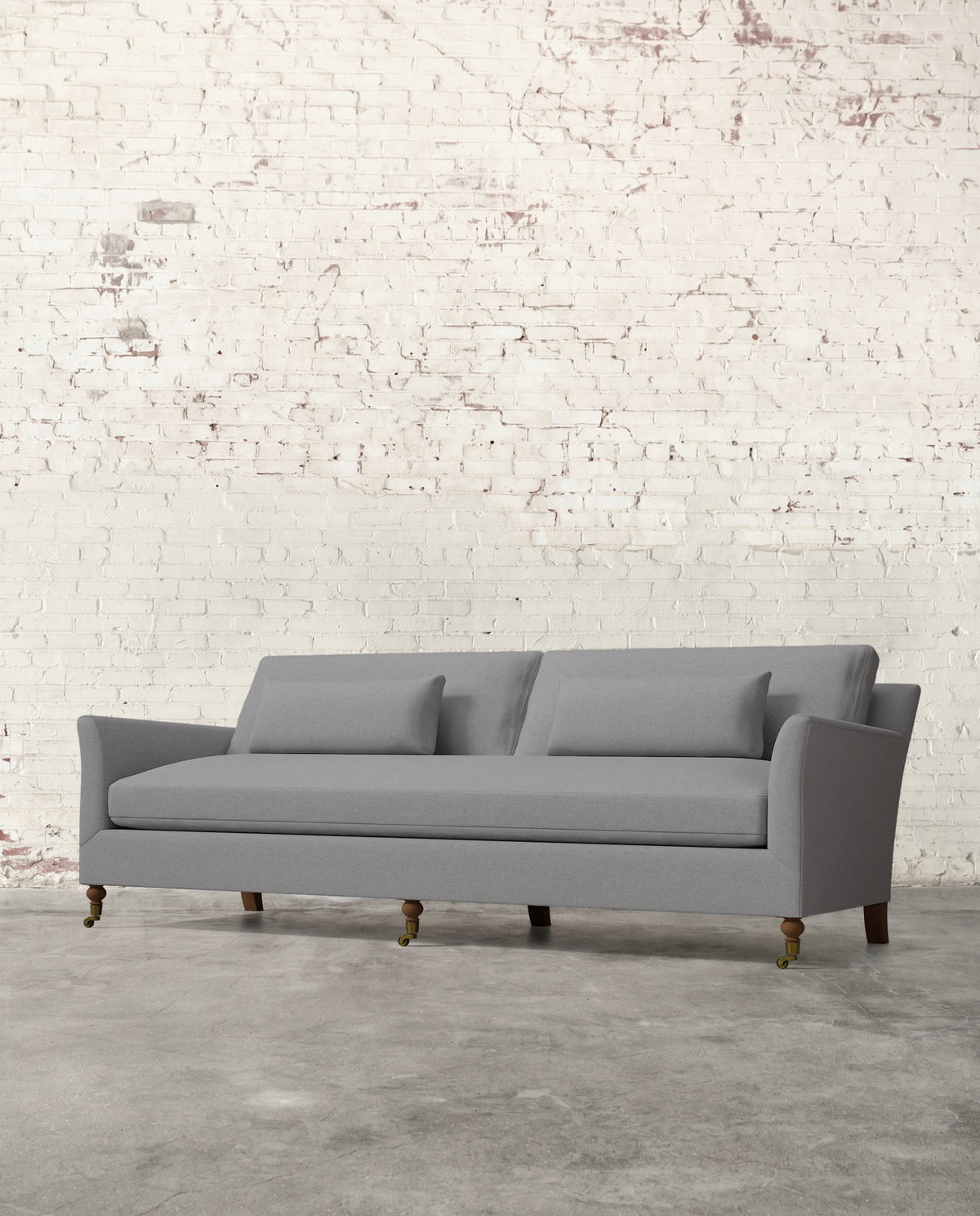 Alfie 97" Bench Sofa with Brass Casters